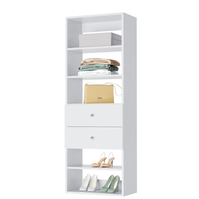 Modular Closets 2 Drawer Shelf Tower for Walk-in Closet System -  WFB-TWDR2-31.5