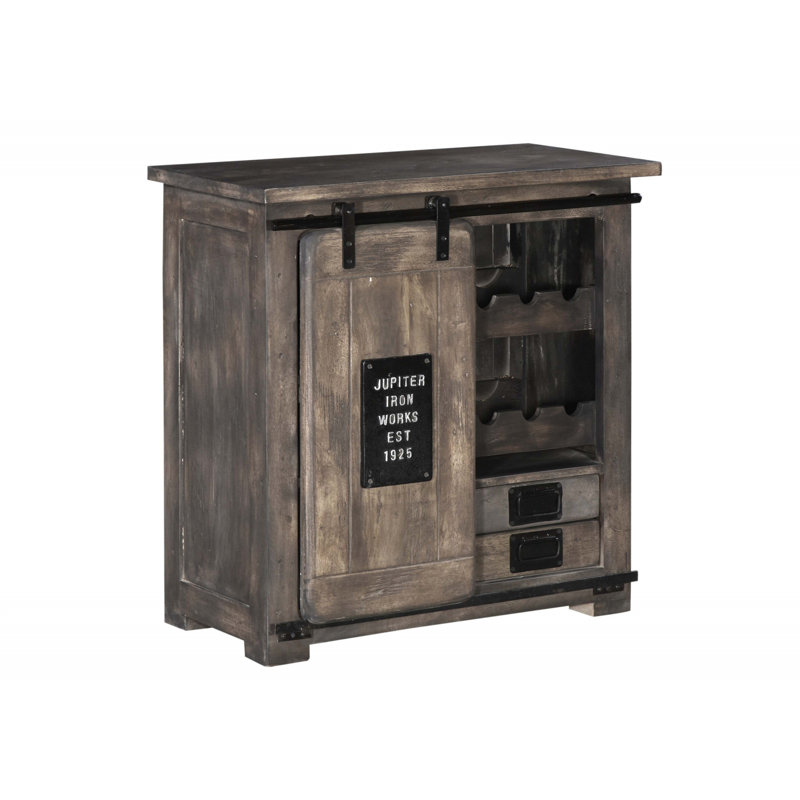 Railway Floor Wine Bottle Rack in Grau