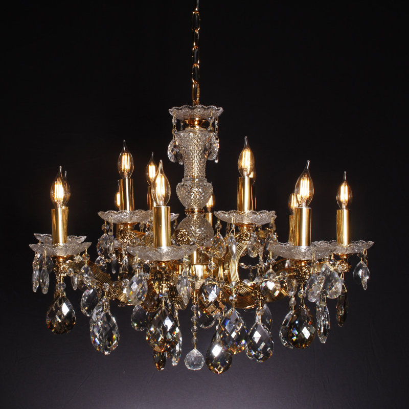 Lustre à plusieurs niveaux de style bougie 12 lumières Roeder