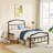 Oley Double Wave Headboard and Footboard Heavy Duty Anti-sway 18in High Steel Tube Iron Bed with Storage-1771660211