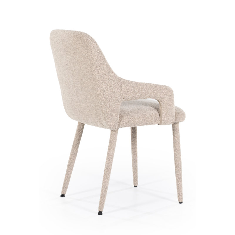 Dining Chair Upholstered Arm Chair, Taupe