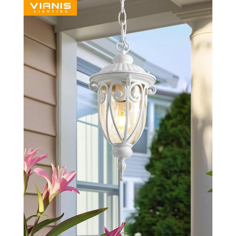 Luminaire suspendu d'extérieur câblé 17 po, Blanc