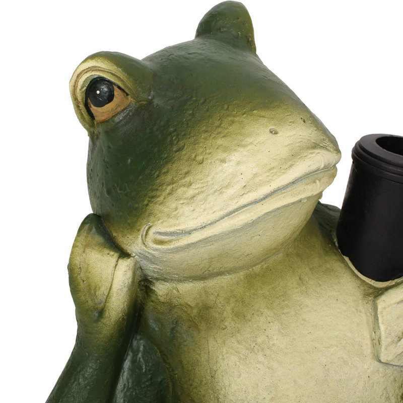 Green Frog Concrete and Resin Umbrella Base
