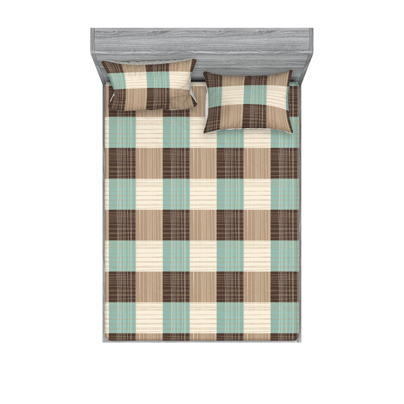 Drap-housse et taies décoratives Ambesonne, Ensemble de draps pour lit double avec 2 taies d'o