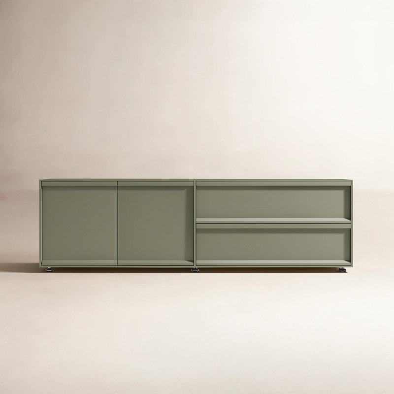 Superchoice 2 Door/2 Drawer Console , Gris / vert