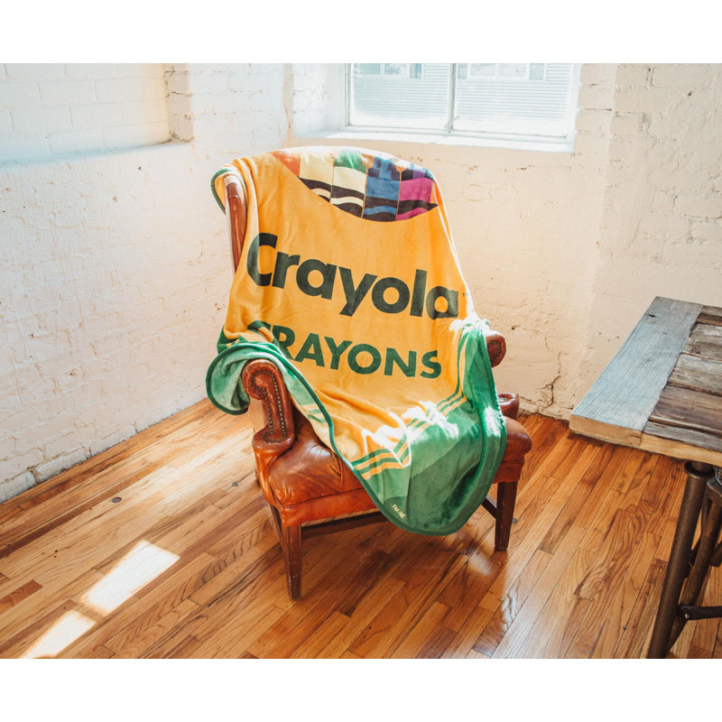 Crayola Crayon Box Retro Fleece Throw Blanket 45 x 60 Inches