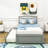 Twin Size Platform Bed with Trundle and Headboard-1108293110