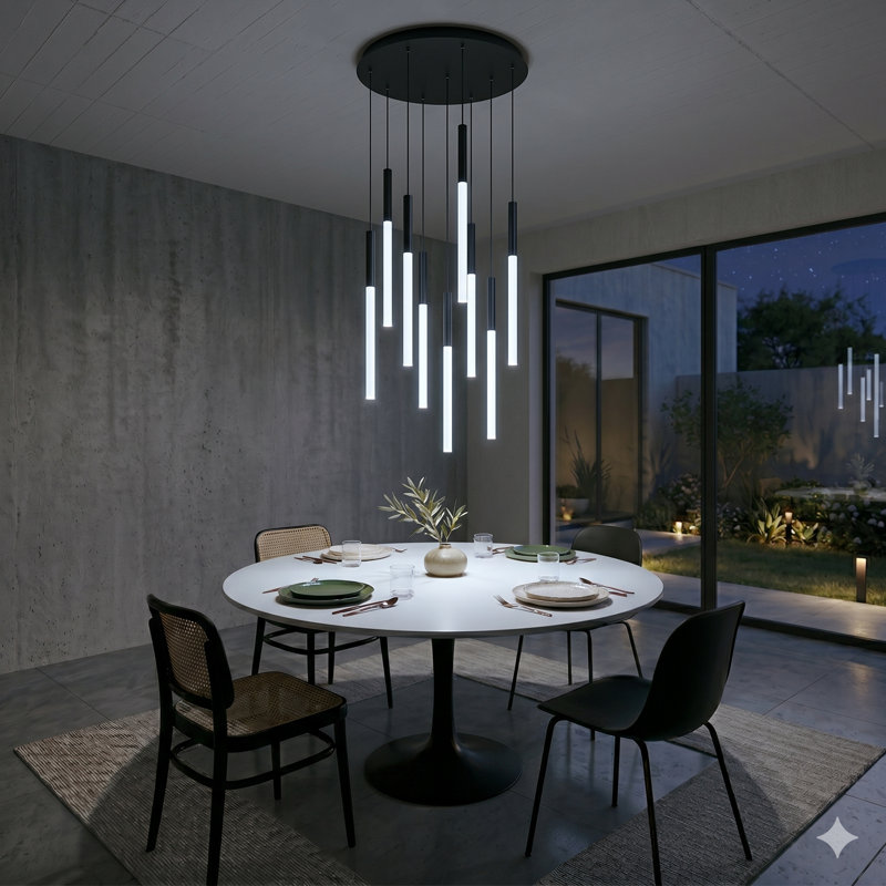 Baileyton 9 - Light Cluster Pendant, Black/White