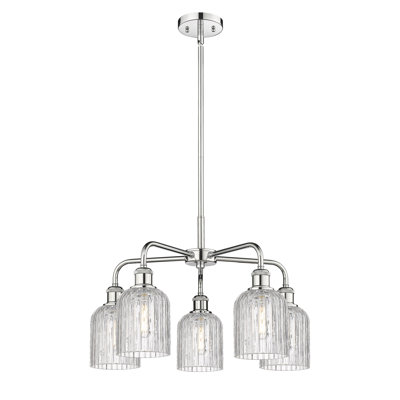Lustre en forme de cloche à intensité variable en acier à 5 lumières Fiennes