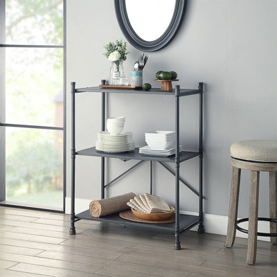 Console Jowan, table de couloir, table Hoyer avec 3 tablettes