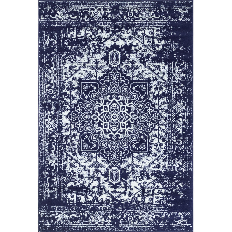 Tapis bleu marine Javert, Rectangle 6 pi 1 po x 9 pi