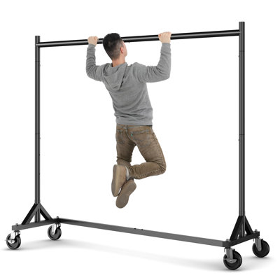  400LBS Commercial Z Base Garment Rack Heavy Duty Clothing Rack Height Adjustable Rolling Clothes Rack for Hanging Clothes Racks on Wheels Portable Z Rack Chrome Finish