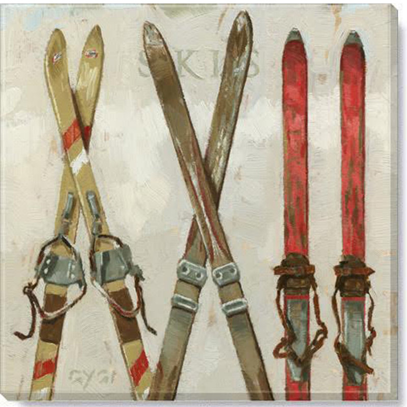 Skis, estampe numérique, H 9 po x l 9 po x P 1 po