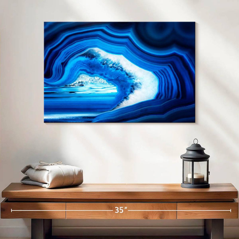 Alvord tranche d'agate bleue, H 24 po x l 36 po