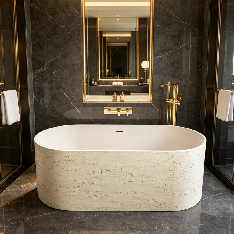 63" Solid Surface Freestanding Bathtub