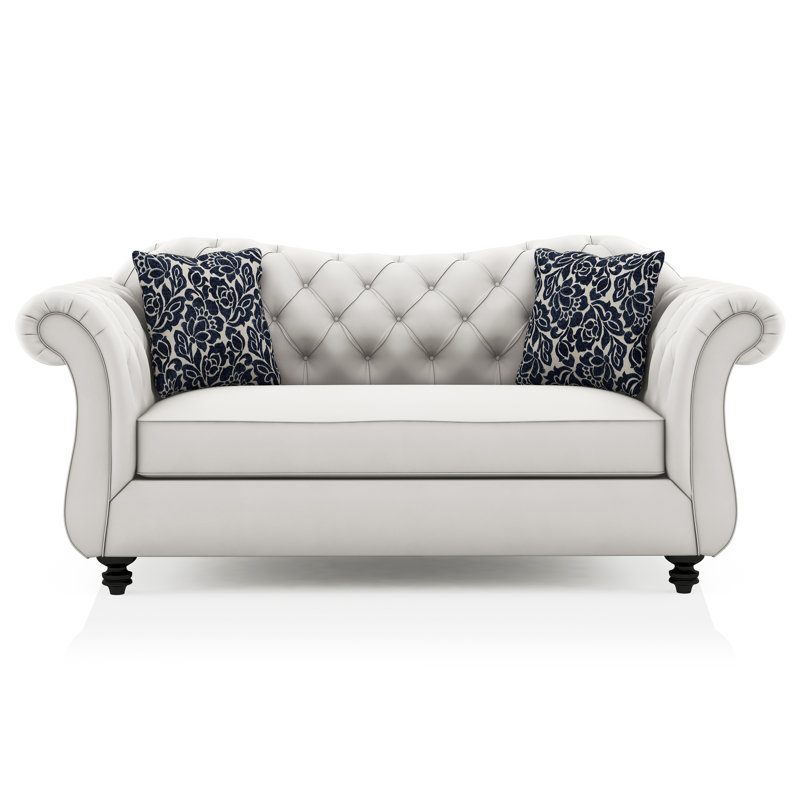 Beiler Upholstered 68'' Loveseat, White 100% Polyester