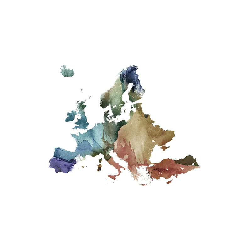 Brownish Europe Map by WallDecorAddict - Wrapped Canvas Gallery-Wrapped Canvas Giclée, Wrapped Canvas