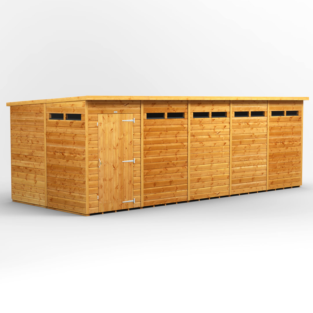 Powersheds 20 x 8ft Timber Tongue & Groove Pent Garden Shed Security Shed