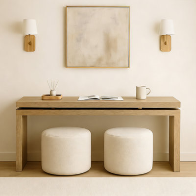 Console 60 "Farmhouse - Table d'entrée en bois massif et panneau de fibres à densité moyenne (brun antique)