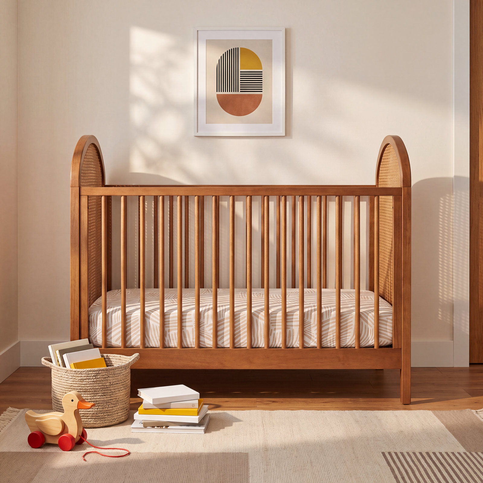 Oat Stripe Muslin Crib Sheet