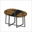 Ensemble de table de salle à manger 7 pièces ovale avec grain de bois fixe et plateau en triamine noire et 6 chaises en similicuir blanc, parfait pour les petits espaces et les cuisines modernes-129892173-130075979-130075978