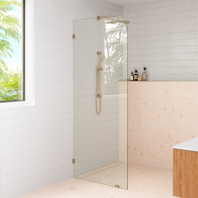 Solaris 30 in. x 78 in. Fully Frameless Radius Single Fixed Shower Panel