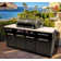 Mont Alpi MA-957 5-Burner 63000 BTU Black Stainless Steel Outdoor Kitchen Bar Gas Island Grill w/ Infrared Rear Burner + Rotisserie Kit + Granite Countertop + Storage Cabinets & Full Weather Cover