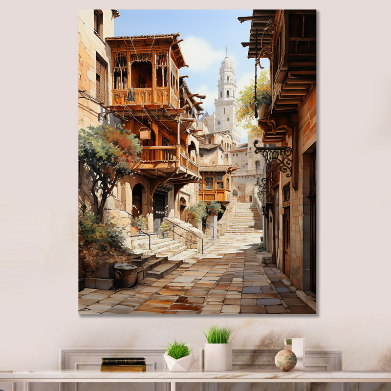 Reproduction d'art sur toile, Espagne, ville médiévale, Tolède, Espagne, H 44 po x l 34 po x P 1,5 po, Toile tendue