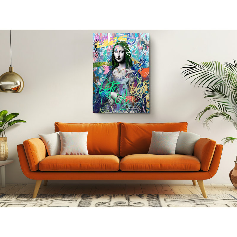 «Mona Lisa Street Graffiti Art», reproduction sur toile, H 45 po x l 30 po
