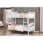 Lit simple superposé au-dessus, blanc, matériau en bois, lit superposé sécuritaire, rails, facile d'accès, sans fondation, chambres à coucher classiques, lit classique avec finition blanche, construction, accès de garde, sommier, bon pour 's-667391988-667391990