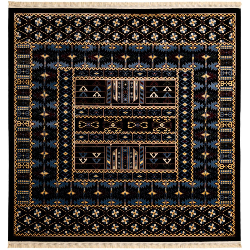 Tapis noir Aucun, Carré 10 pi