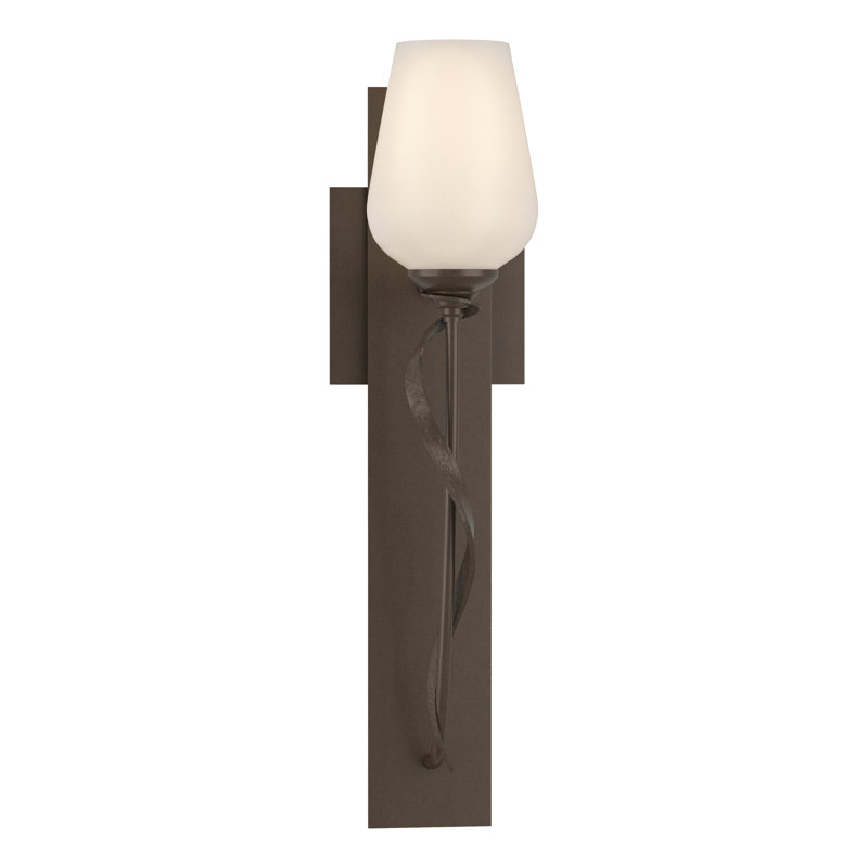 Flora 1 - Light Armed Sconce, Bronze, Opal White