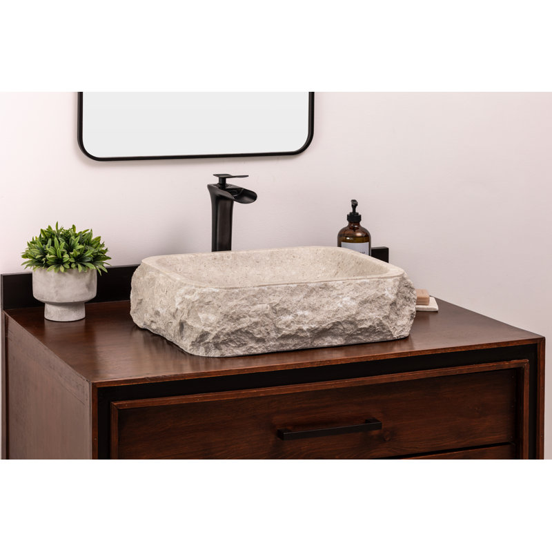 Natural Stone Vessel Bathroom Sink Rectangular Rocca Ojinaga Marble