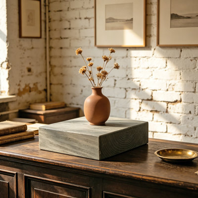 Aged Finish Riser Photo Prop Display Stand