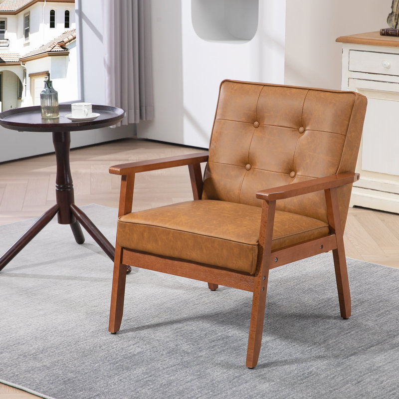 Upholstered Armchair, Brown/Brown