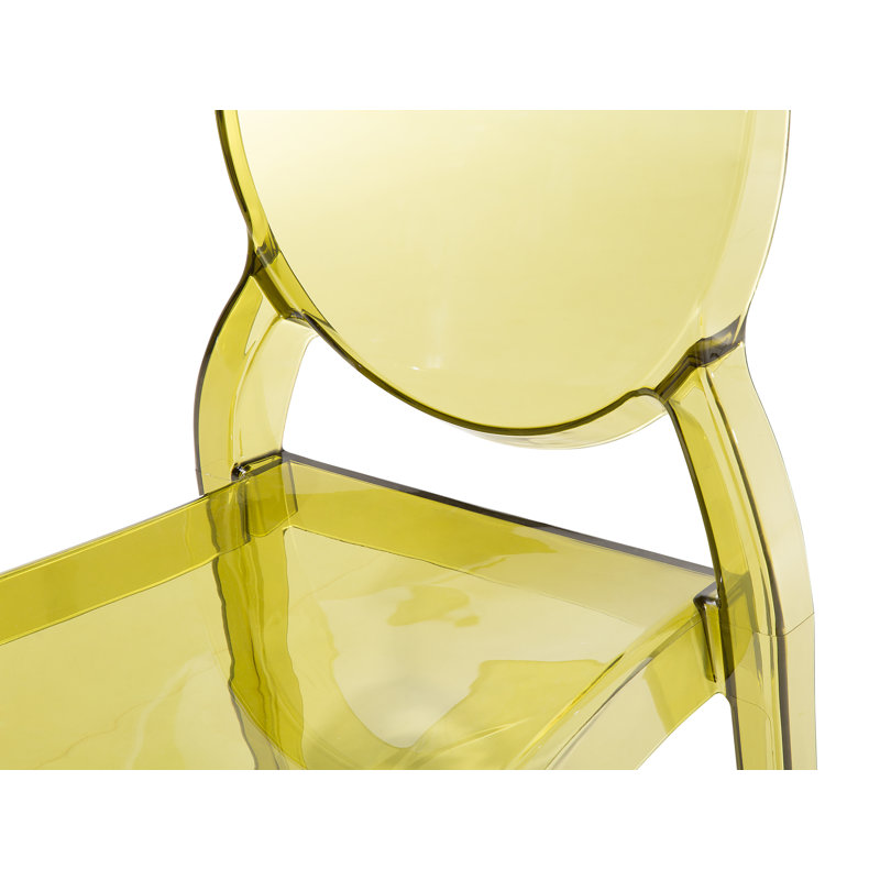 Merton 17.7cm H Stacking Side Chair, Green and transparent