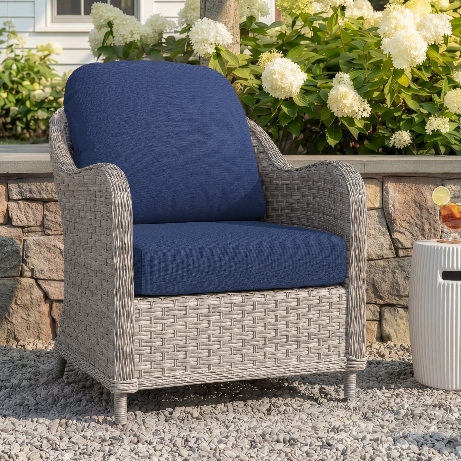Amala 22" Sunbrella® Seat and Back Cushion, Spectrum Indigo Sunbrella®