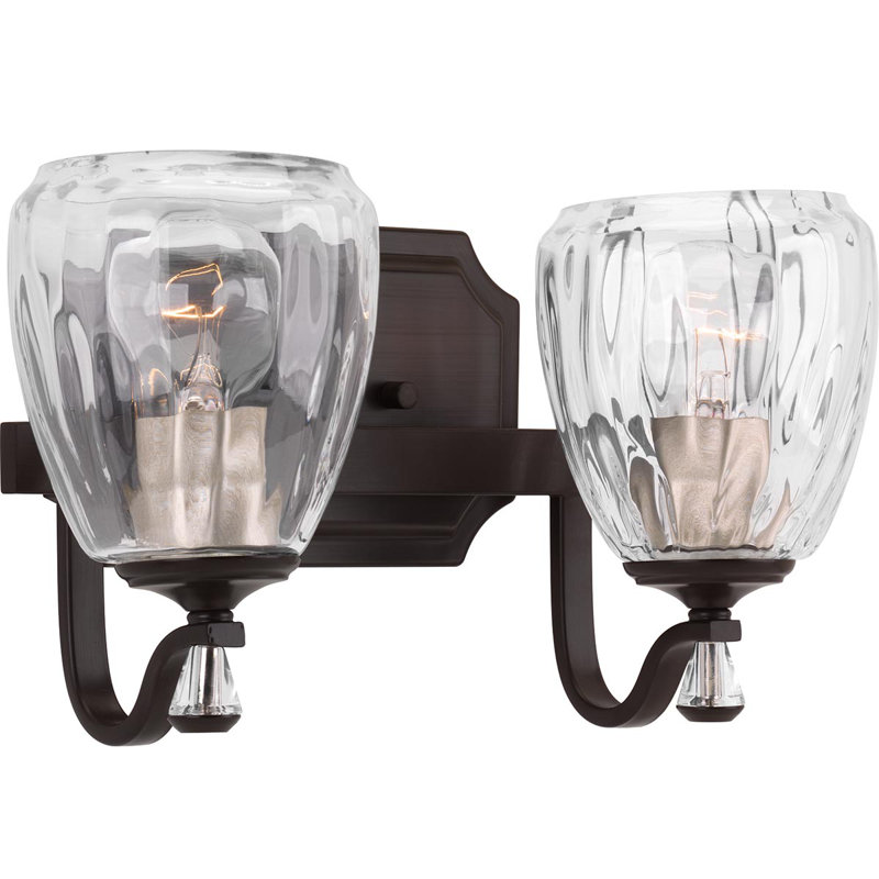 2 - Light Dimmable Vanity Light, Antique Bronze