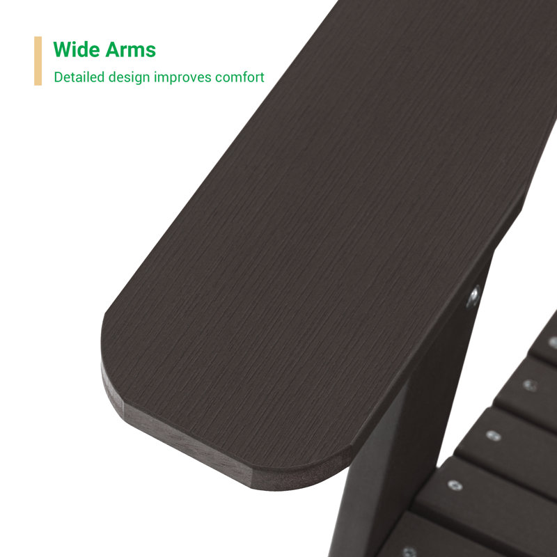 Chaise Adirondack pliante en plastique Ramilla, Café