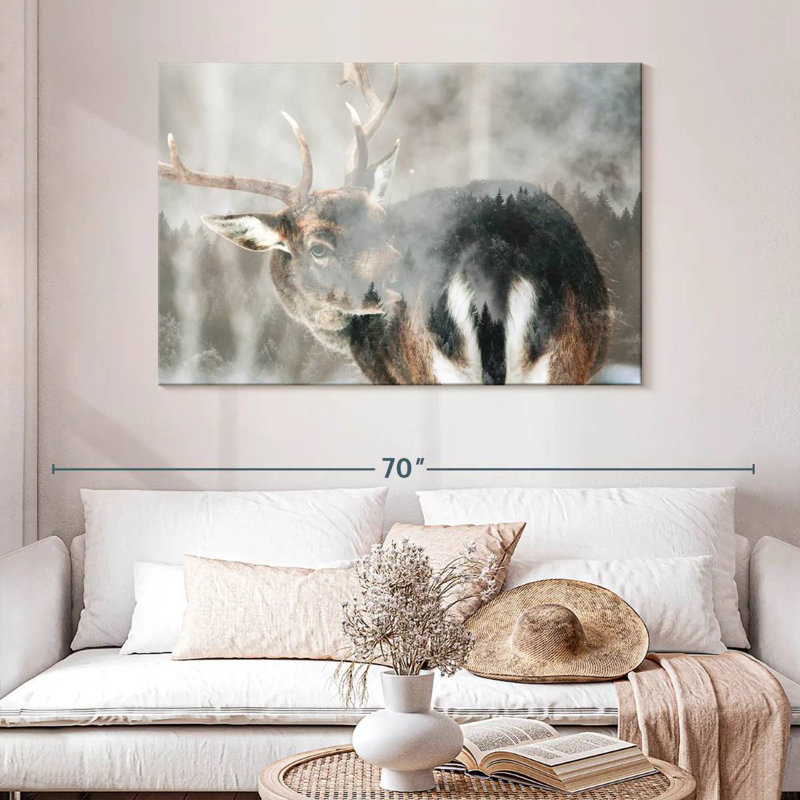Brampt Winter Forest Deer, 32" H x 48" W