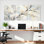 Ensemble de 3 tableaux muraux sur toile tendue, motif floral de fleurs de cerisier blanches, pour salon, chambre à coucher et décoration intérieure.