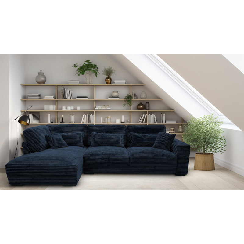 Nahkita 4 Seater Corner Sofa , Left Hand Facing, Blue