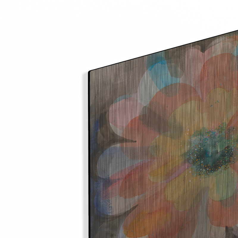 Art mural en métal «Kaleidoscope Flower» par Danhui Nai, Winston Porter, H 12 po x l 12 po