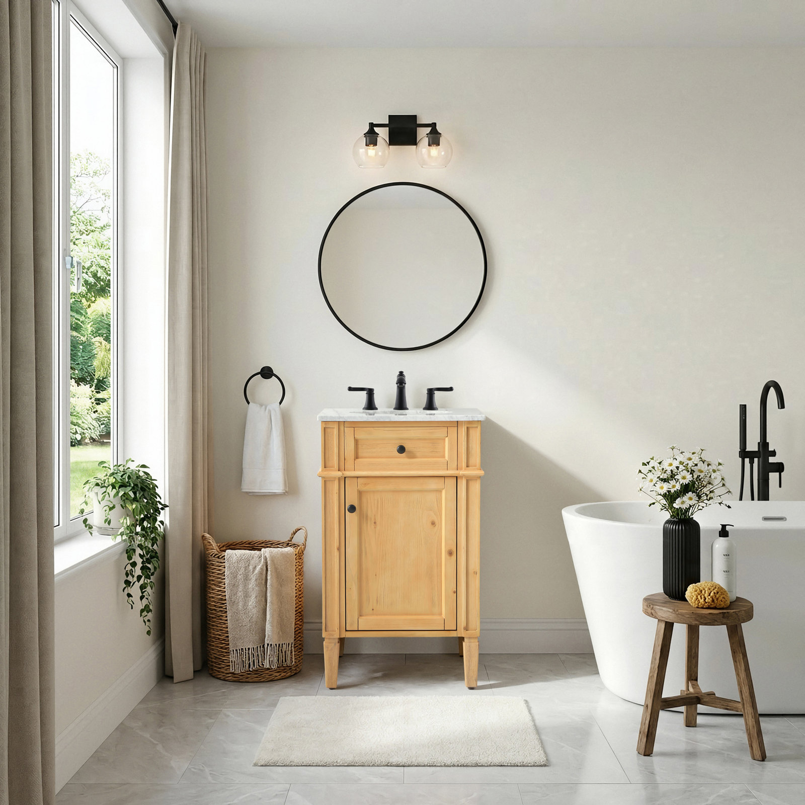 Rivers 21'' Single Bathroom Vanity, Natural
