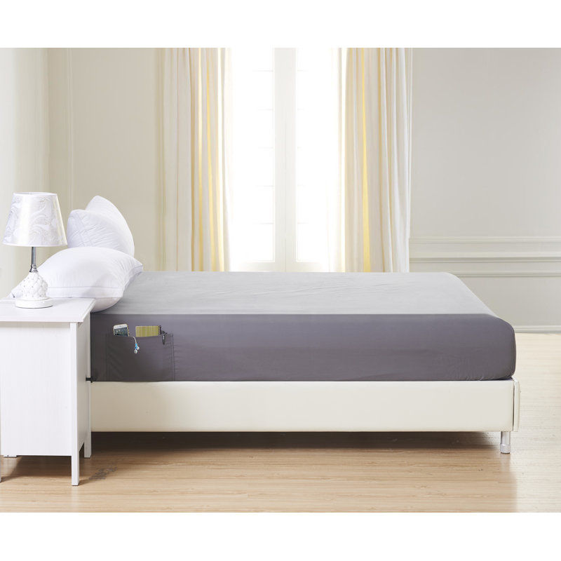 Microfiber Fitted Sheet, Gray, California King Fitted Sheet
