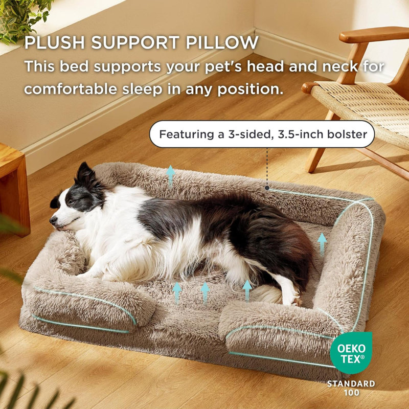 Lit orthopédique pour chien de grande taille - Canapés-lits pour grand chien lavables et apaisants