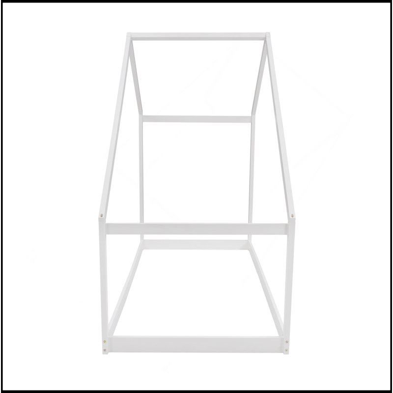 Lit maison en bois, Lit simple, Blanc