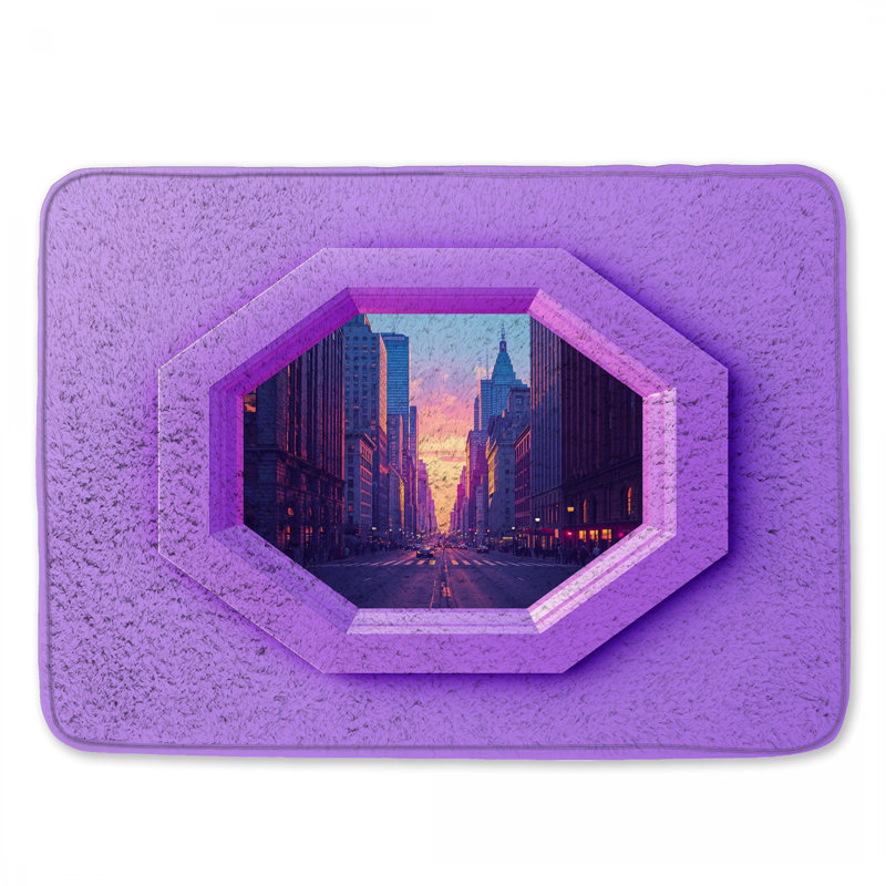 Tapis de bain Octagon Cityscape, L 34 po x L 21 po