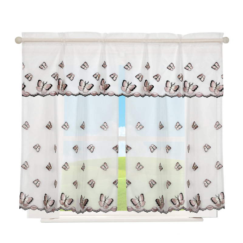 Rideau de cuisine blanc cassé / brun / vert Tailored