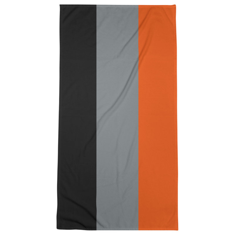 Las Vegas Football Stripes, Bath Towel, Black/Silver/Orange, Poly/Cotton